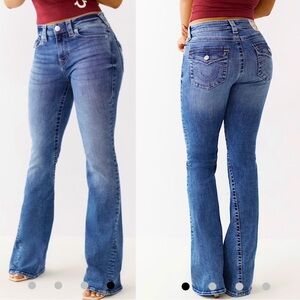 True Religion Joey Mid-Rise Flare Jeans Medium Wash Size 32 NWOT